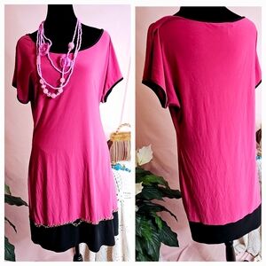MSK Pink and Black dress size Large with gold hardware chain